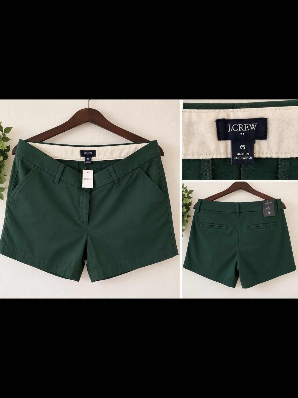 J. Crew Dark Green Women's Chino Shorts
